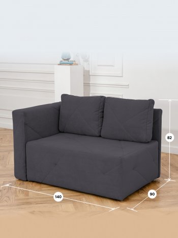 Диван 1010 графит, левый (BRENDOSS) в Нижних Сергах - nizhnie-sergi.mebel-e96.ru
