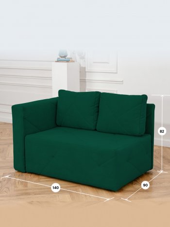 Диван 1010 изумруд, левый (BRENDOSS) в Нижних Сергах - nizhnie-sergi.mebel-e96.ru