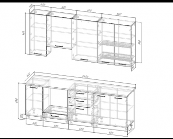 Кухонный гарнитур Крафт 2400 мм Sanvut в Нижних Сергах - nizhnie-sergi.mebel-e96.ru