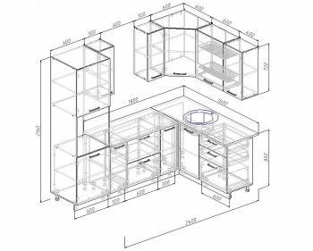 Угловой кухонный гарнитур Латте 2400х1600 мм в Нижних Сергах - nizhnie-sergi.mebel-e96.ru