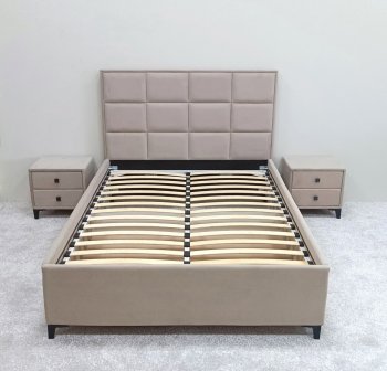 Кровать с подъемным механизмом Мега беж (Лин) в Нижних Сергах - nizhnie-sergi.mebel-e96.ru