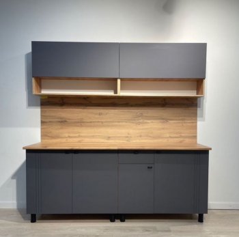 Кухонный гарнитур Монако 2000 мм графит (СВ) в Нижних Сергах - nizhnie-sergi.mebel-e96.ru