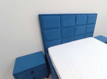 Кровать с подъемным механизмом Мега синий (Лин) в Нижних Сергах - nizhnie-sergi.mebel-e96.ru