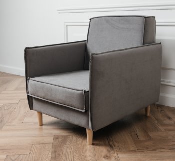 Кресло 831 Серый, велюр (Brendoss) в Нижних Сергах - nizhnie-sergi.mebel-e96.ru