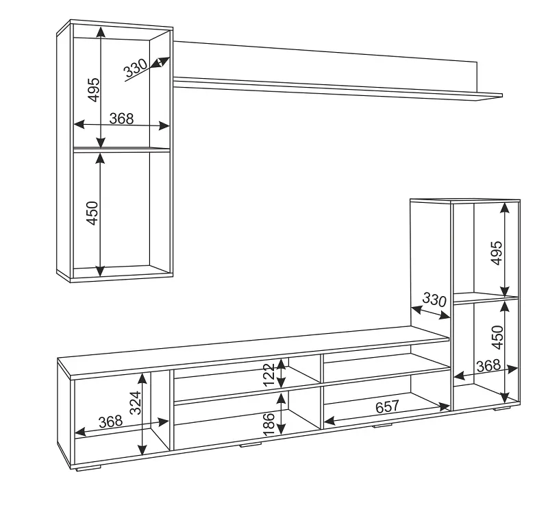 Стенка Альфа графит (Риннер) в Нижних Сергах - nizhnie-sergi.mebel-e96.ru