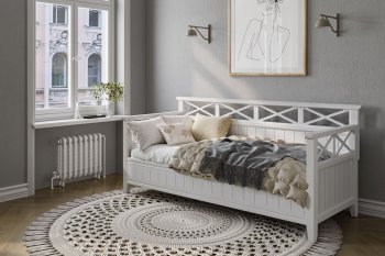 Кровать из массива Амелия белый античный (БМ) в Нижних Сергах - nizhnie-sergi.mebel-e96.ru