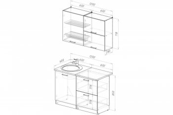 Кухонный гарнитур Антика лайт 1200 мм (Герда) в Нижних Сергах - nizhnie-sergi.mebel-e96.ru