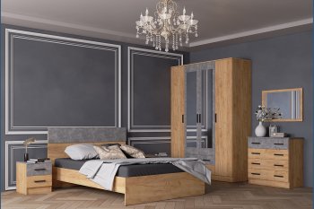 Кровать двуспальная Асти крафт (Микон) в Нижних Сергах - nizhnie-sergi.mebel-e96.ru