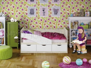 Кровать Бабочки Шарли белый (Миф) в Нижних Сергах - nizhnie-sergi.mebel-e96.ru