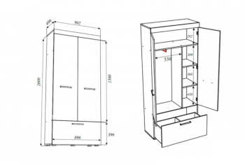 Шкаф Бастон 900 мм (Эра) в Нижних Сергах - nizhnie-sergi.mebel-e96.ru