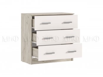 Комод 3 ящика Бася крафт/кашемир (Миф) в Нижних Сергах - nizhnie-sergi.mebel-e96.ru