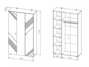 Шкаф 1200 мм трехстворчатый Байкал (СВ) в Нижних Сергах - nizhnie-sergi.mebel-e96.ru