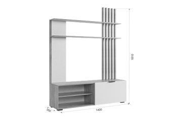 Стенка Бери К1 белое дерево (Мебельсон) в Нижних Сергах - nizhnie-sergi.mebel-e96.ru