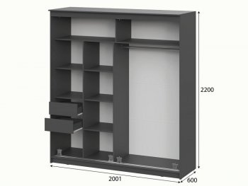 Шкаф-купе №25 2000 мм Блэк ЛАЙТ графит (СВ) в Нижних Сергах - nizhnie-sergi.mebel-e96.ru