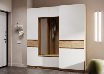 Прихожая Бостон Лайт комп.2 белый (Стиль) в Нижних Сергах - nizhnie-sergi.mebel-e96.ru