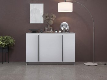 Комод 67.11 Брандо ЛДСП New белый (Олмеко) в Нижних Сергах - nizhnie-sergi.mebel-e96.ru