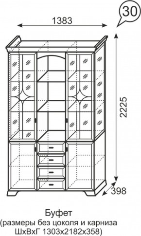 Буфет Венеция 30 бодега в Нижних Сергах - nizhnie-sergi.mebel-e96.ru