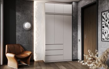 Шкаф 1200 мм Челси с антресолью Кашемир (Миф) в Нижних Сергах - nizhnie-sergi.mebel-e96.ru