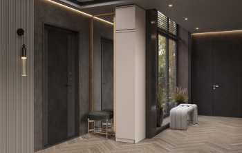 Пенал 400 мм Челси (1 створка) с антресолью, Кашемир (Миф) в Нижних Сергах - nizhnie-sergi.mebel-e96.ru