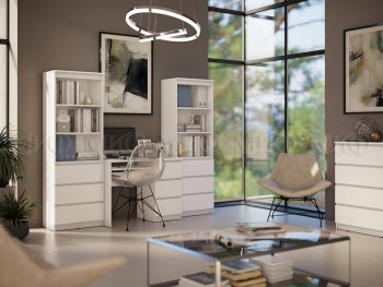 Письменный стол + Стеллаж Челси кашемир (Миф) в Нижних Сергах - nizhnie-sergi.mebel-e96.ru