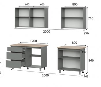 Кухонный гарнитур Денвер 2000 мм белый (СВ) в Нижних Сергах - nizhnie-sergi.mebel-e96.ru