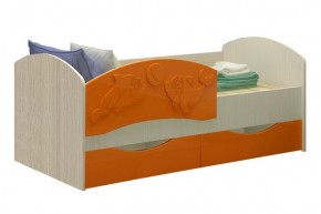 Детская кровать Дельфин-3 МДФ оранжевый, 80х160 в Нижних Сергах - nizhnie-sergi.mebel-e96.ru