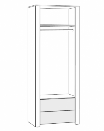 Шкаф 860 мм для одежды Джастин 13.339 (Моби) в Нижних Сергах - nizhnie-sergi.mebel-e96.ru