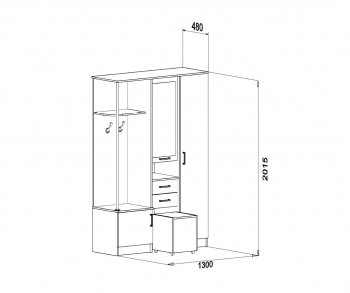 Прихожая Дуся 1.3 УНИ (ДСВ) в Нижних Сергах - nizhnie-sergi.mebel-e96.ru