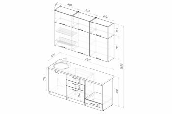 Кухонный гарнитур Дюна макси 1800 мм (Герда) в Нижних Сергах - nizhnie-sergi.mebel-e96.ru