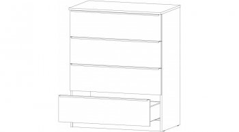 Комод Элегант 4 ящика Белый (Лин) в Нижних Сергах - nizhnie-sergi.mebel-e96.ru