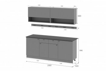 Кухонный гарнитур Энни 2000 мм (МИ) в Нижних Сергах - nizhnie-sergi.mebel-e96.ru