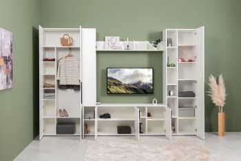 Стенка Эйр модульная, белый (Моби) в Нижних Сергах - nizhnie-sergi.mebel-e96.ru