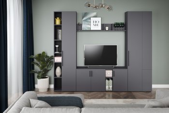 Шкаф-пенал 400 мм Эйр 16.324.01 графит (Моби) в Нижних Сергах - nizhnie-sergi.mebel-e96.ru
