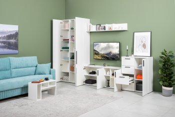 Стенка Эйр комп 1, белый (Моби) в Нижних Сергах - nizhnie-sergi.mebel-e96.ru