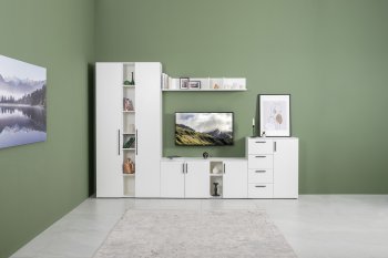 Стенка Эйр модульная, белый (Моби) в Нижних Сергах - nizhnie-sergi.mebel-e96.ru