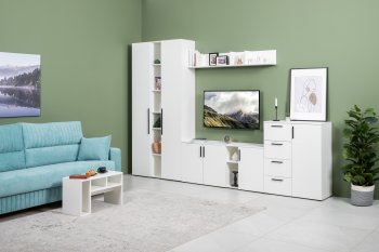 Стенка Эйр комп 1, белый (Моби) в Нижних Сергах - nizhnie-sergi.mebel-e96.ru