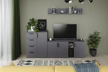 Стенка Эйр комп.1, графит (Моби) в Нижних Сергах - nizhnie-sergi.mebel-e96.ru