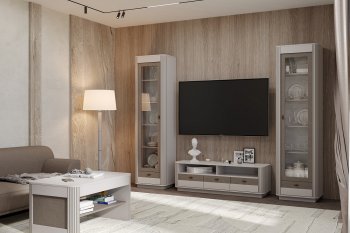 Стенка Фантазия модульная, кашемир (Олмеко) в Нижних Сергах - nizhnie-sergi.mebel-e96.ru