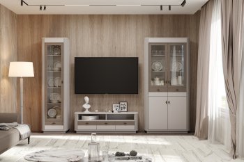 Стенка Фантазия модульная, кашемир (Олмеко) в Нижних Сергах - nizhnie-sergi.mebel-e96.ru