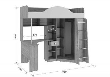 Уголок школьника Фэнтези (Мебельсон) в Нижних Сергах - nizhnie-sergi.mebel-e96.ru