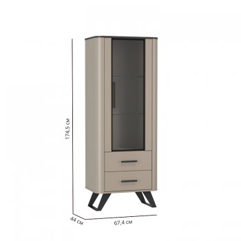 Шкаф витрина 76.02 Фиделия (Олмеко) в Нижних Сергах - nizhnie-sergi.mebel-e96.ru