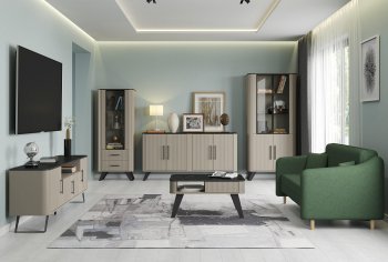Стенка Фиделия, модульная (Олмеко) в Нижних Сергах - nizhnie-sergi.mebel-e96.ru