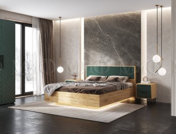 Кровать парящая Флэш крафт/грин (Миф) в Нижних Сергах - nizhnie-sergi.mebel-e96.ru