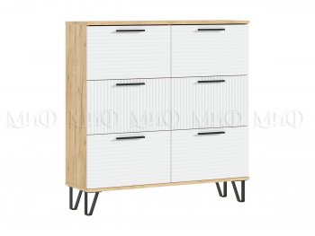 Обувница Флэш крафт/белый (Миф) в Нижних Сергах - nizhnie-sergi.mebel-e96.ru
