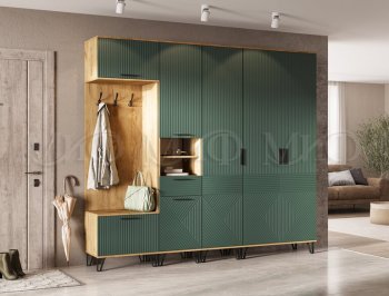 Прихожая Флэш модульная, крафт/грин(Миф) в Нижних Сергах - nizhnie-sergi.mebel-e96.ru