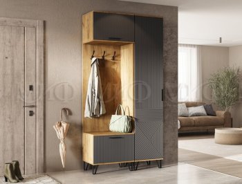 Прихожая Флэш комп. 3, крафт/графит (Миф) в Нижних Сергах - nizhnie-sergi.mebel-e96.ru