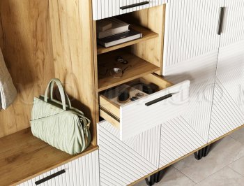 Прихожая Флэш модульная, крафт/белый (Миф) в Нижних Сергах - nizhnie-sergi.mebel-e96.ru