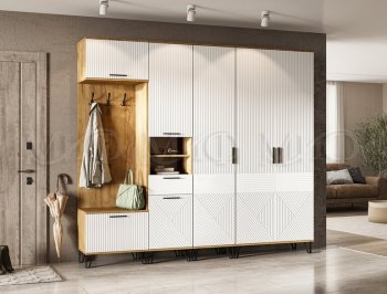 Прихожая Флэш модульная, крафт/белый (Миф) в Нижних Сергах - nizhnie-sergi.mebel-e96.ru