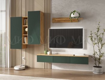 Стенка Флэш комп.2 крафт/грин (Миф) в Нижних Сергах - nizhnie-sergi.mebel-e96.ru