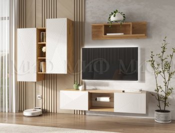 Стенка Флэш крафт/белый (Миф) в Нижних Сергах - nizhnie-sergi.mebel-e96.ru